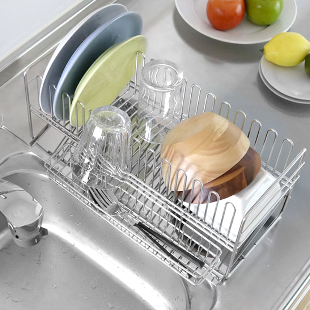 下村企販 水切りラック TSUBAME 水切りバスケット ショート （ 日本製