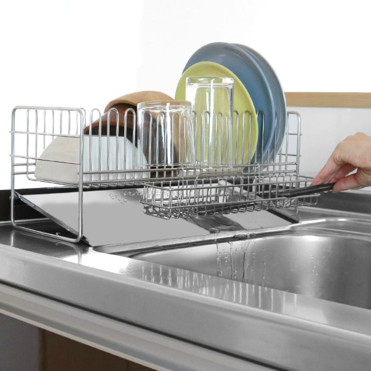 下村企販 水切りラック TSUBAME 水切りバスケット ショート （ 日本製