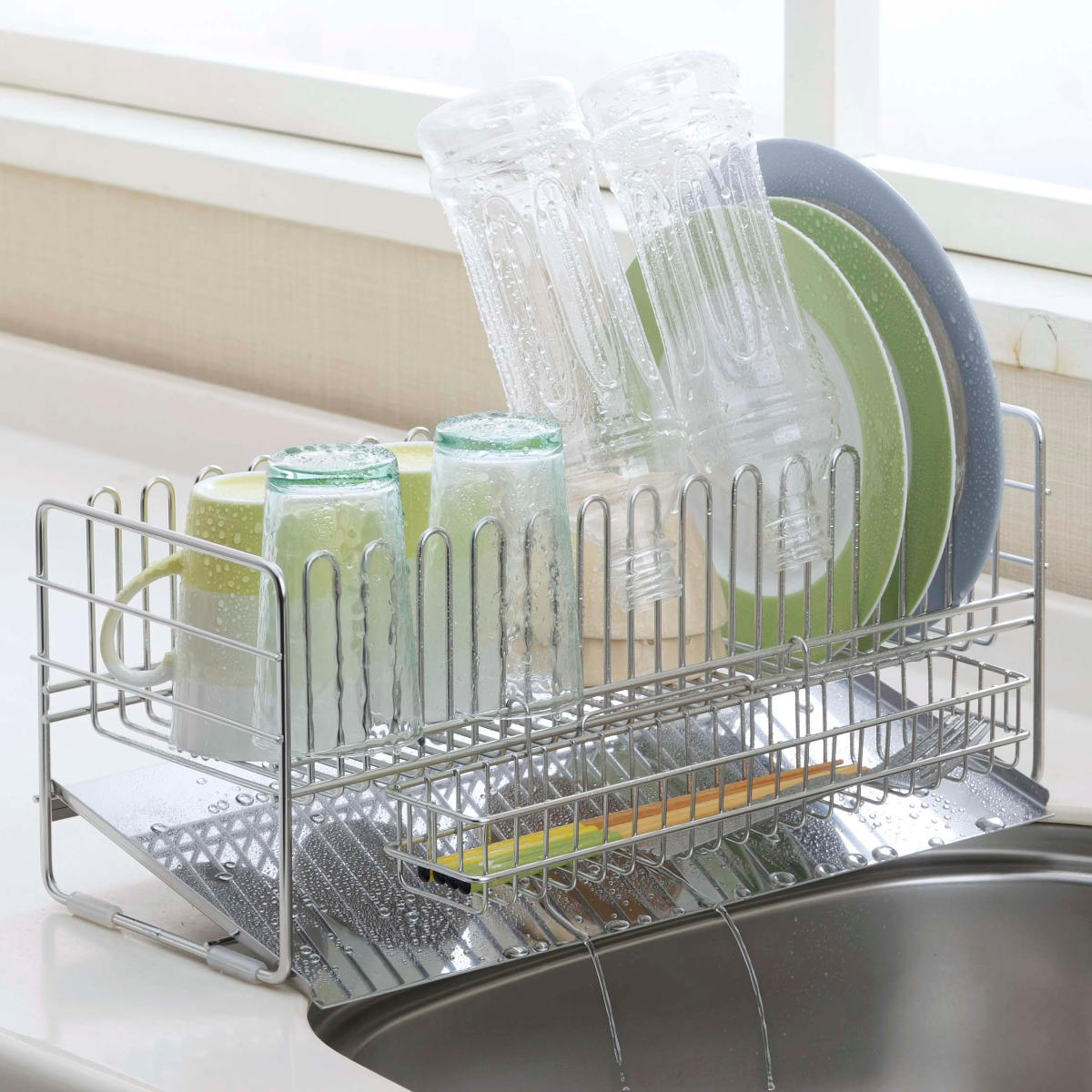 下村企販 水切りラック TSUBAME 水切りバスケット ショート （ 日本製