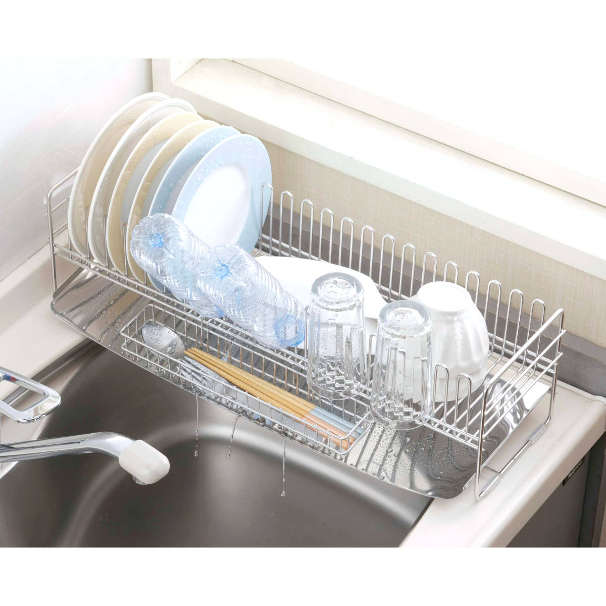 下村企販 水切りラック TSUBAME 水切りバスケット ロング （ 日本製