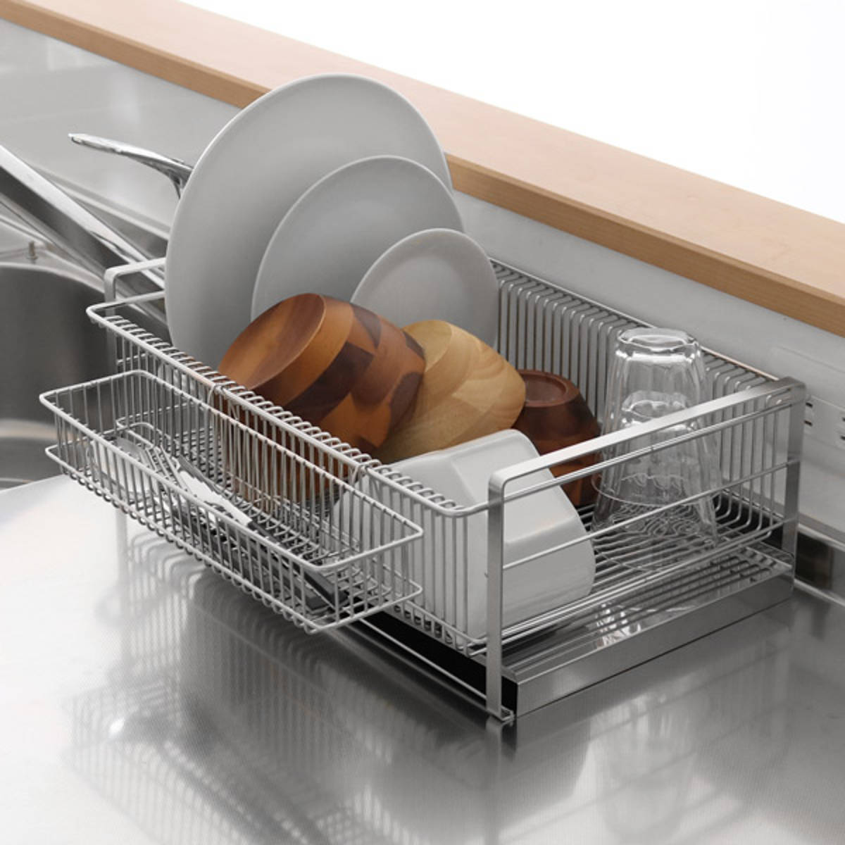 下村企販 水切りラック TSUBAME 水切りラック（箸置き付） 横置き