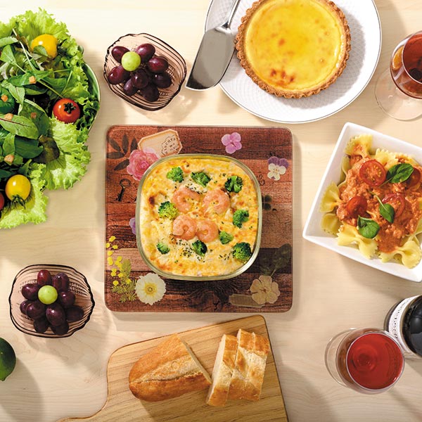 鍋敷き ガラス製 キッチントッププレート スクエア （ 耐熱プレート 鍋