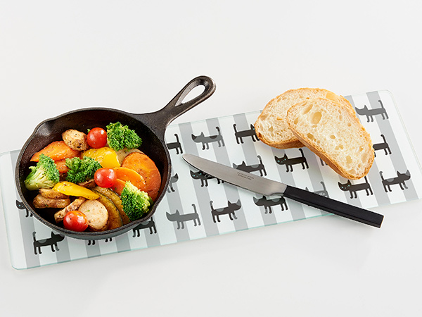 鍋敷き ガラス製 キッチントッププレート レクタングル （ 耐熱