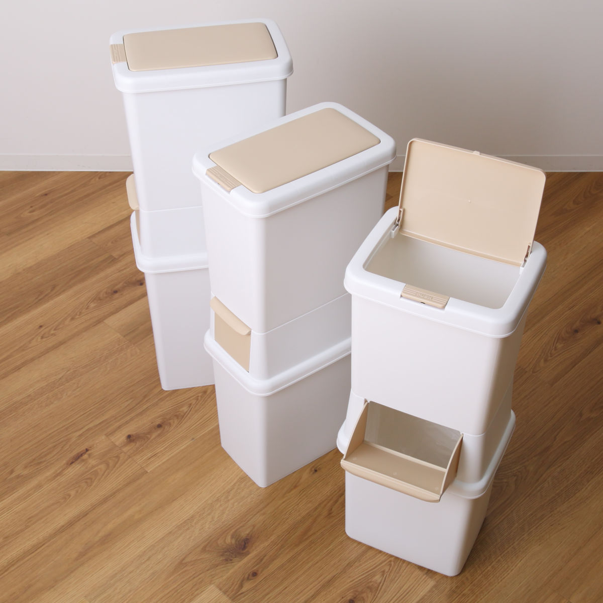 サンコープラスチック ゴミ箱 47.5L 分別 二段 ダストボックスファイン