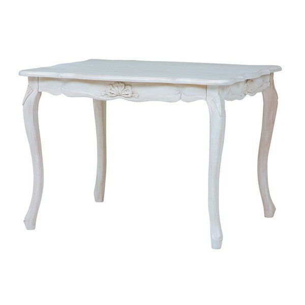 ダイニングテーブル 姫系 ロマンチック HAMPTON 幅135cm （ 白家具 猫