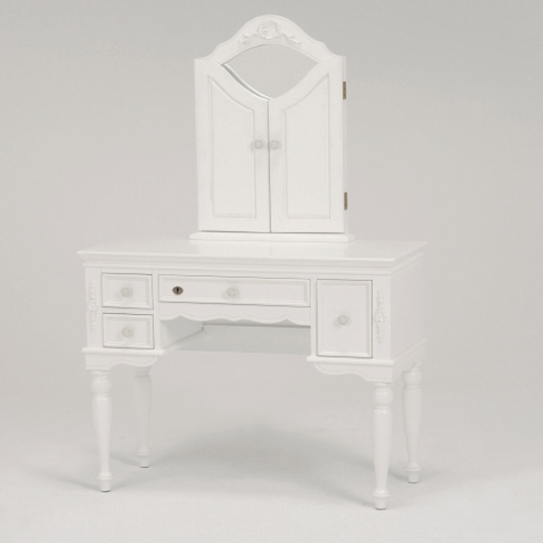 HAGiHARA（萩原） ドレッサーセット 三面鏡 スツール付 姫系