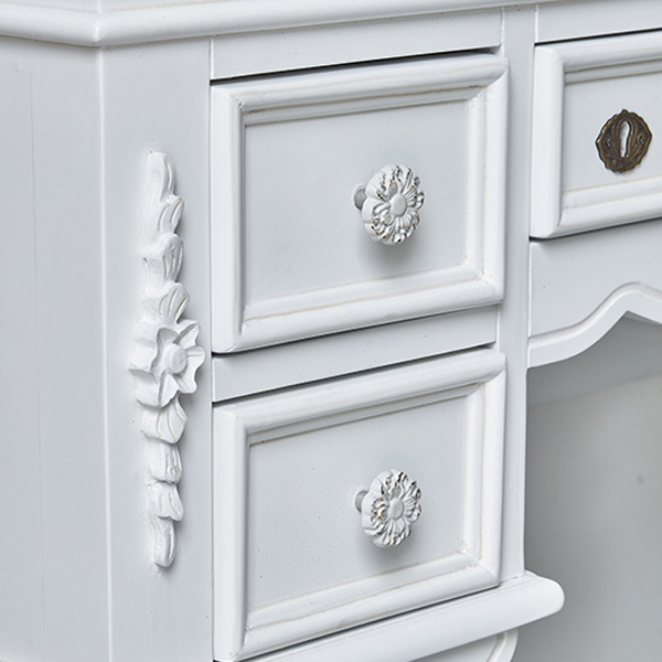 HAGiHARA（萩原） ドレッサーセット 三面鏡 スツール付 姫系