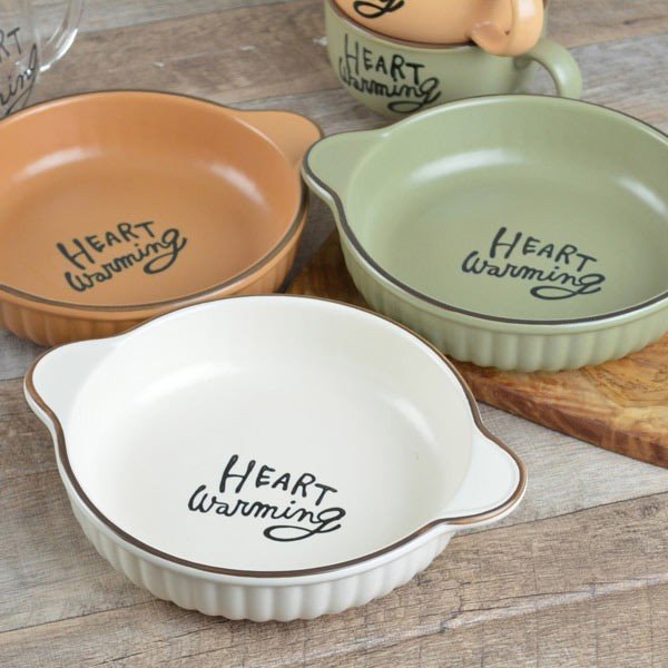 グラタン皿 ラウンド 17cm 洋食器 ハートウォーミング 磁器製 （ 日本