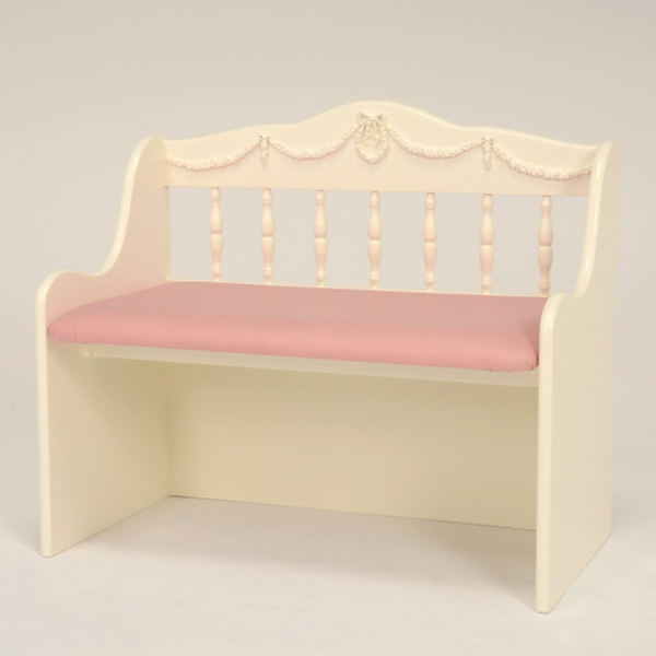 ベンチチェスト 収納ボックス付 姫系 ロマンチック 幅75cm （ ベンチ 収納 子供部屋 ）_3