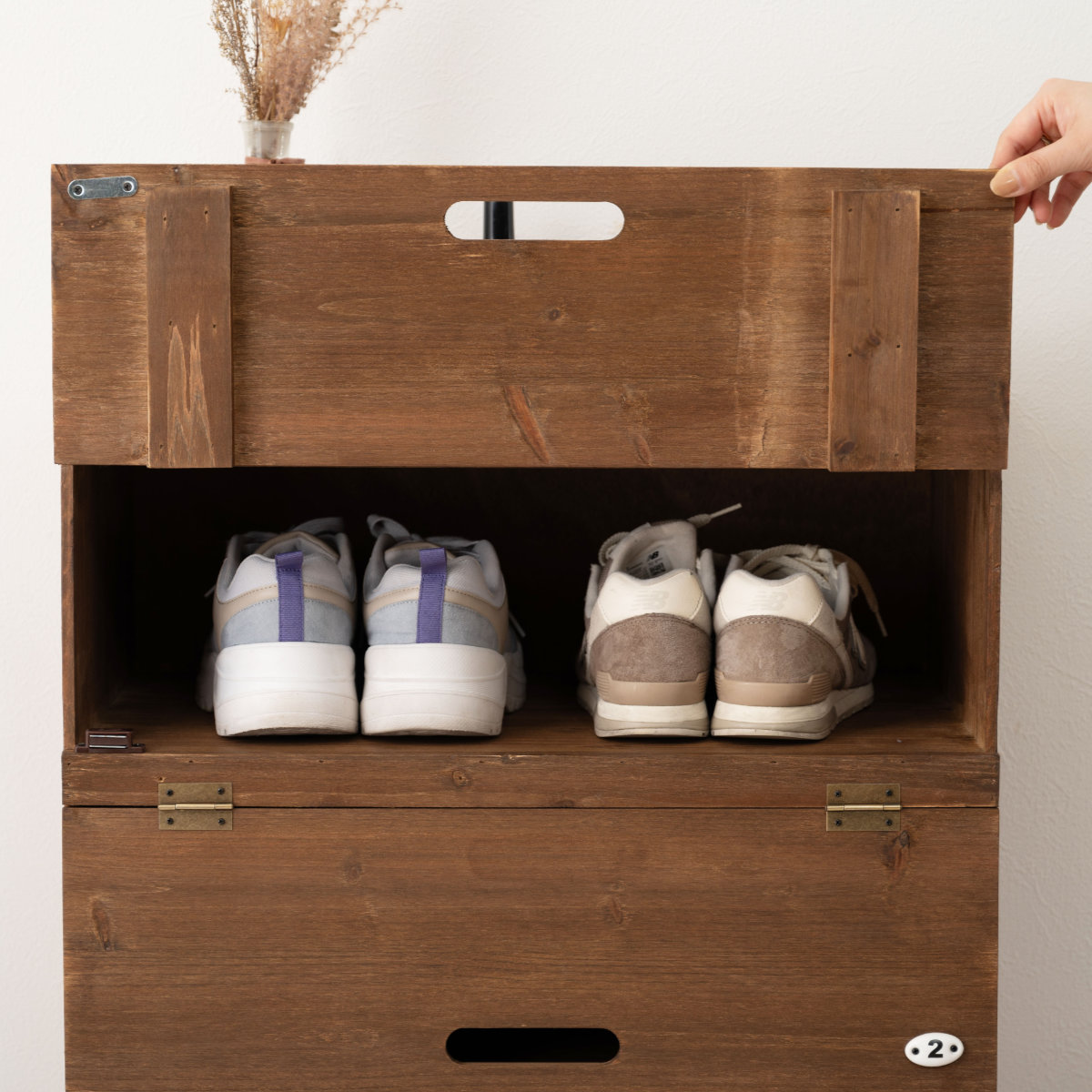 東谷 シューズラック 4段 ワイド 木製 幅55cm （ シューズケース