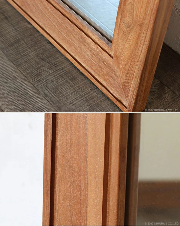 鏡 ミラー チーク無垢材 ウォールミラー （ 姿見 全身鏡 カガミ