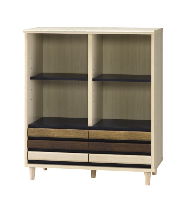 引き出し付き 飾り棚 キャビネット オープンラック 収納棚 オシャレ 北欧風 オープンラック 本棚 引出し付 北欧風 モダンデザイン オルネ 幅79cm