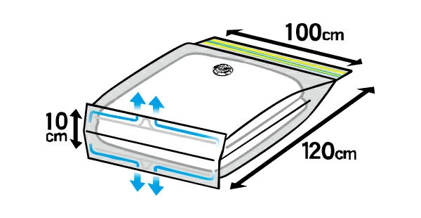 東和産業 布団圧縮袋 掃除機不要 L 縦120×横100cm 収納袋 圧縮袋 防