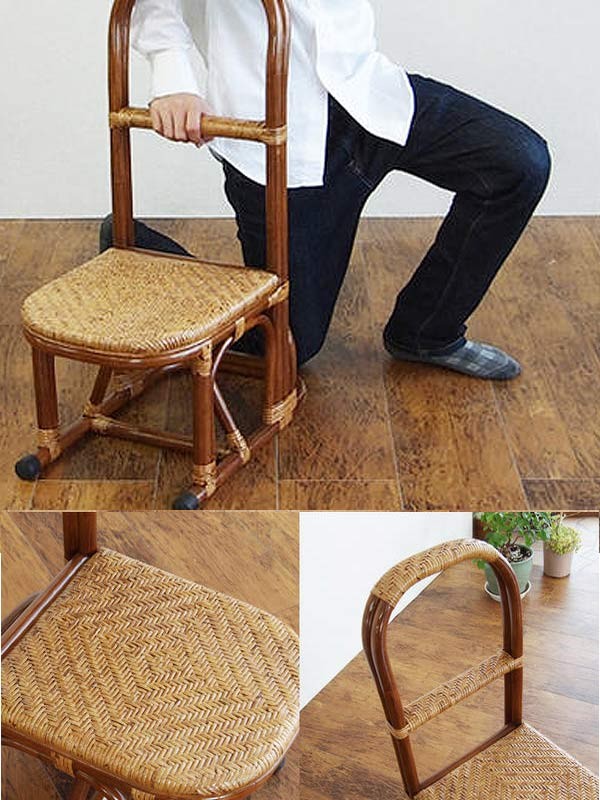 ラタンスツール 円形 籐家具 高さ41cm : インテリアパレットヤフー店