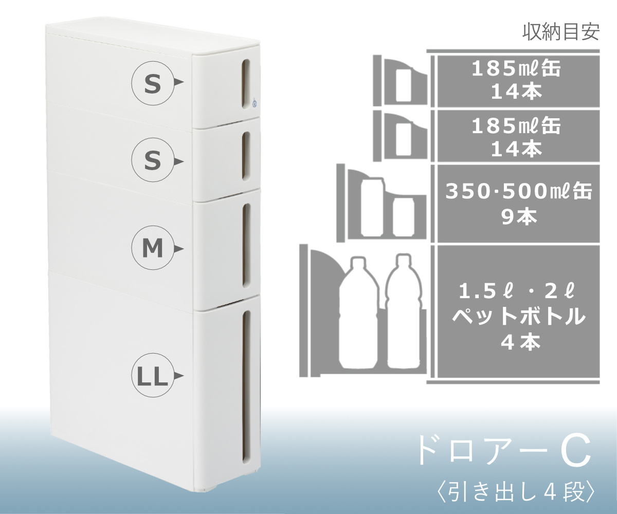SANKA（サンカ） 隙間収納 ストランティ ドロアーC 4段 17cm