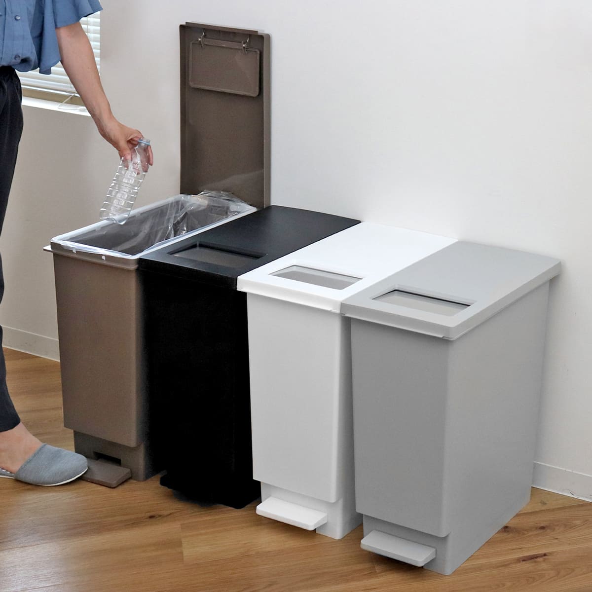 TONBO（新輝合成） ゴミ箱 45L 同色3個セット ペダル ユニード