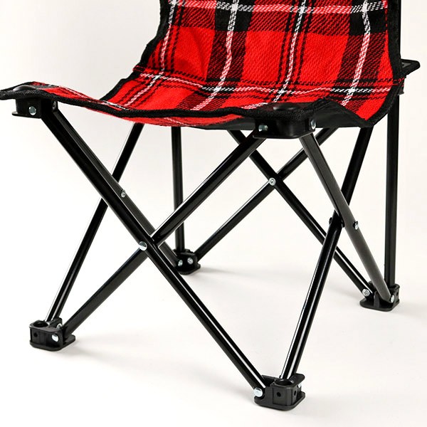 折りたたみ椅子 起毛コンパクトチェア キャプテンスタッグ チェック柄
