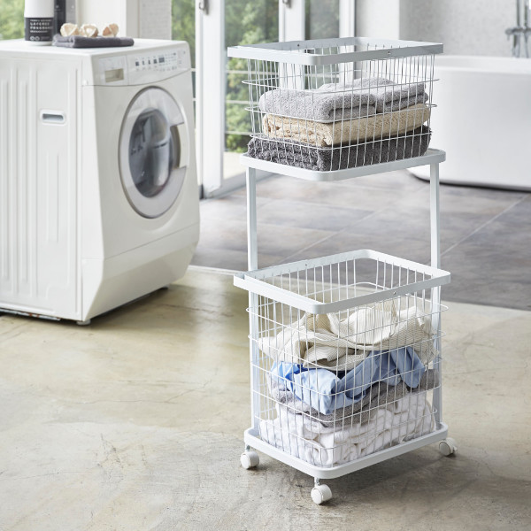tower 山崎実業 ランドリーワゴン＋バスケット タワー
