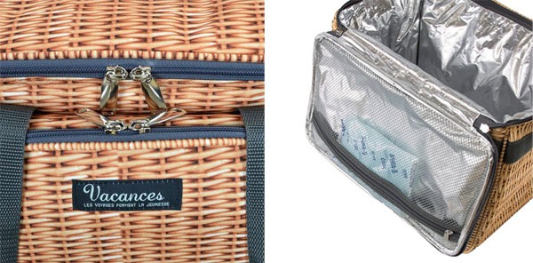 クーラーバッグ 食器付きピクニックバスケット バカンスクーラー