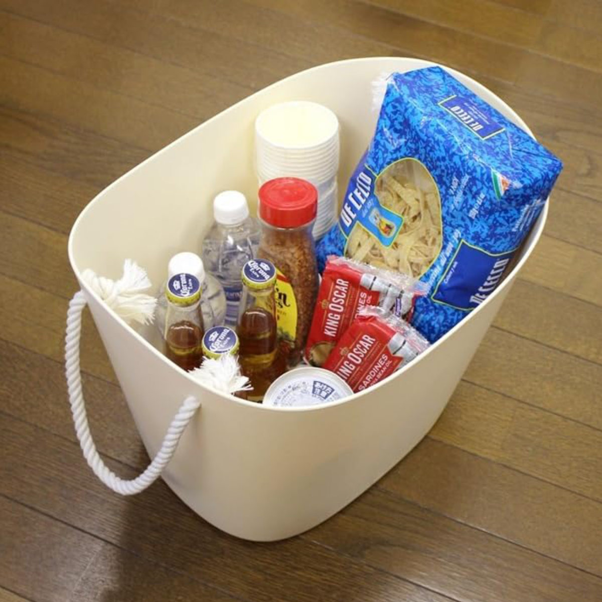 八幡化成 収納バスケット L 幅45×奥行34×高さ37cm プラスチック製