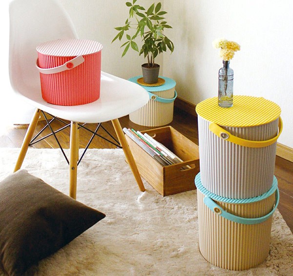 収納バスケット LL 20L 幅33×奥行32×高さ34cm 簡易 スツール フタ付き