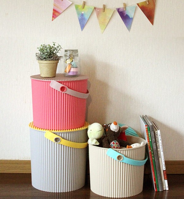 収納バスケット LL 20L 幅33×奥行32×高さ34cm 簡易 スツール フタ付き