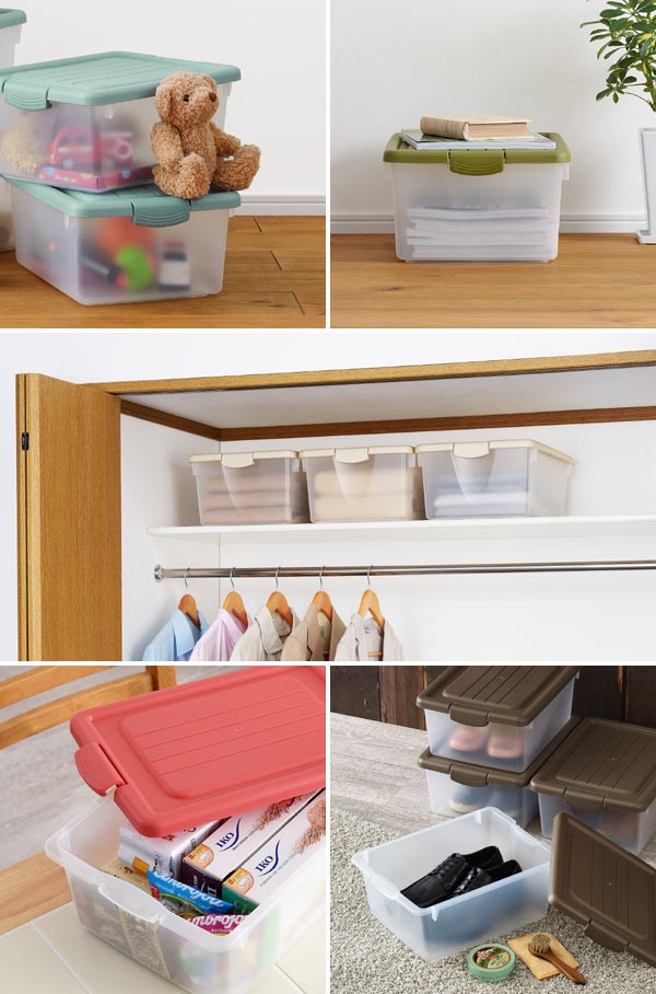 収納ボックス M 幅32×奥行46×高さ19cm A4 おもちゃ箱 収納 フタ付き