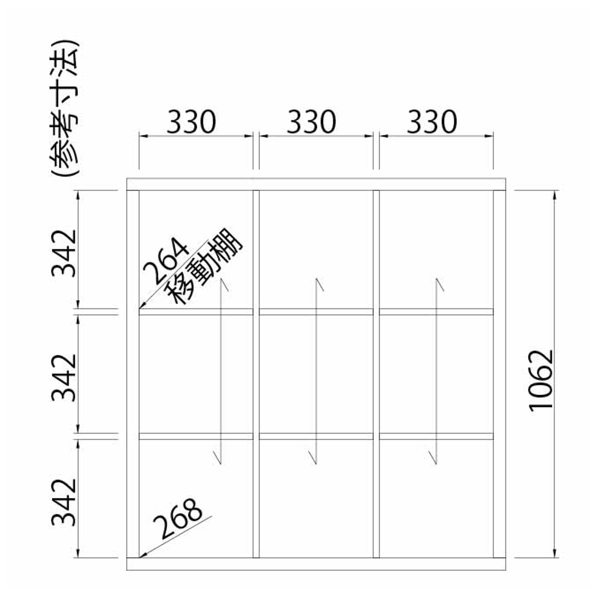 本棚 幅110cm 3段 フリーラック 3列 セパルテック （ ラック 収納棚
