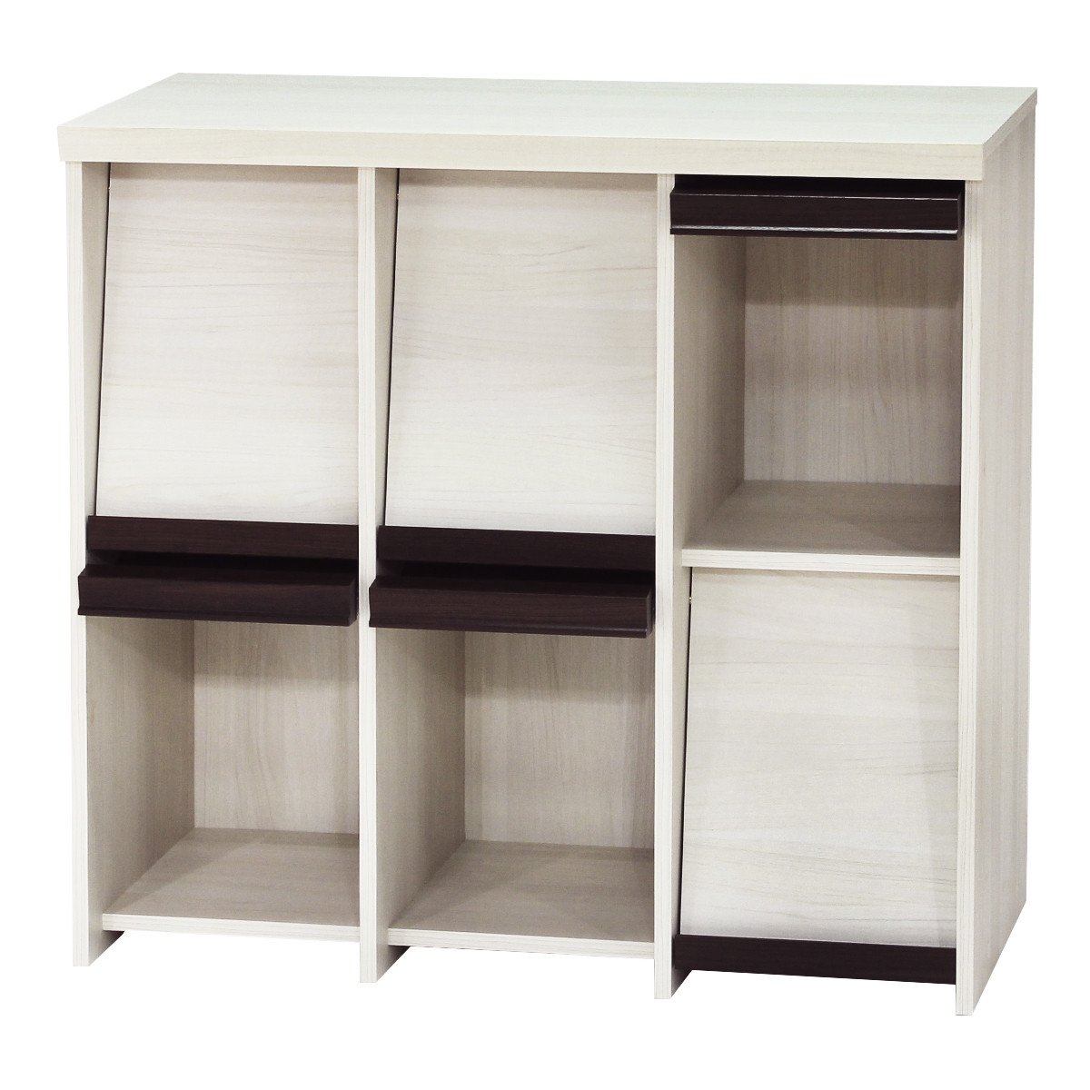 ディスプレイラック 幅94.7cm 2段 本棚 フラップ扉 セパルテック