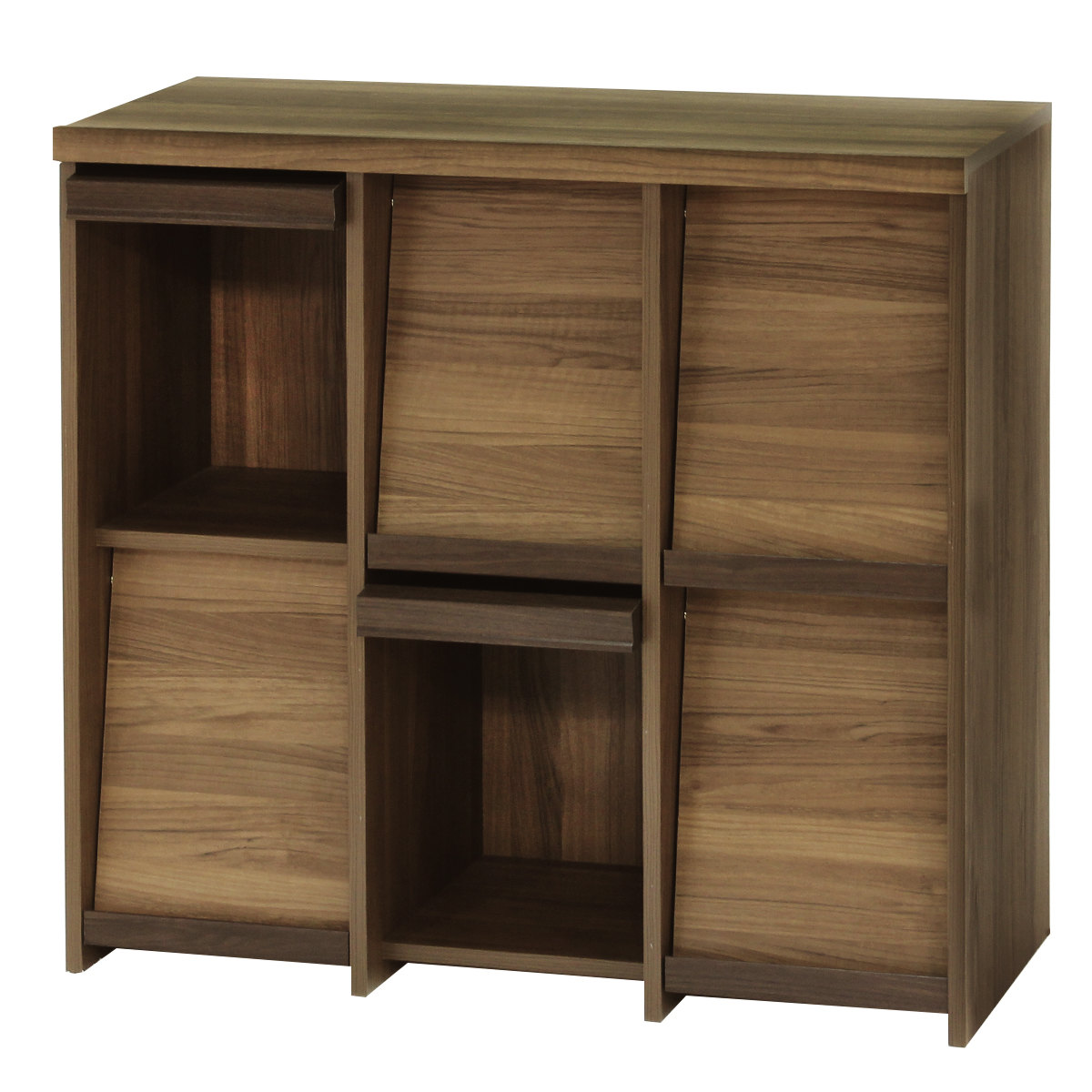 ディスプレイラック 幅94.7cm 2段 本棚 フラップ扉 セパルテック