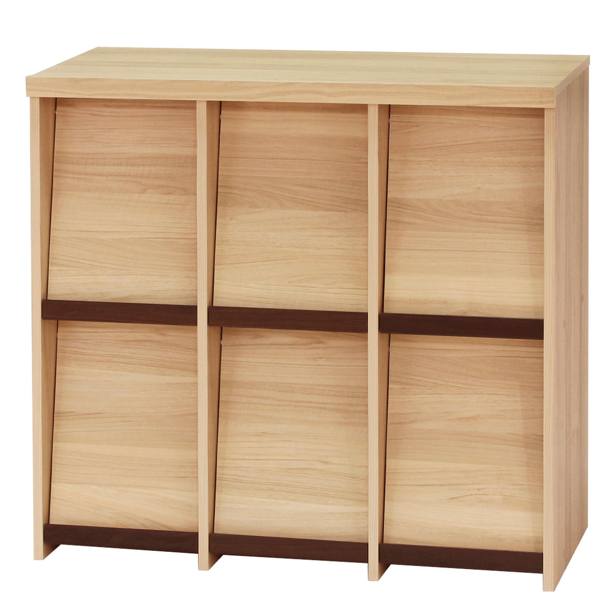 ディスプレイラック 幅94.7cm 2段 本棚 フラップ扉 セパルテック