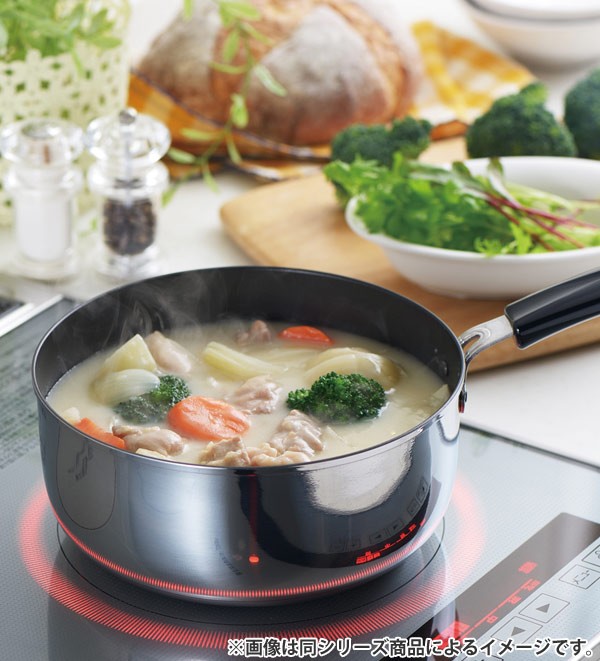 片手鍋 クックルック 20cm ガラス蓋付き ステンレス製 IH対応 日本製