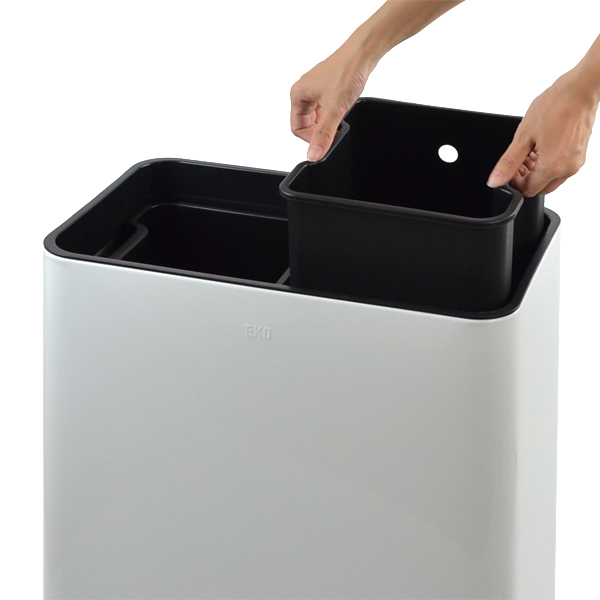 EKO ゴミ箱 20L+20L タッチプロビン ホワイト （ イーケーオー 40l 40
