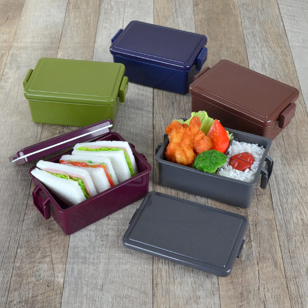 弁当箱 1段 400ml 保冷剤一体型 GEL-COOL スクエア ダークカラー L