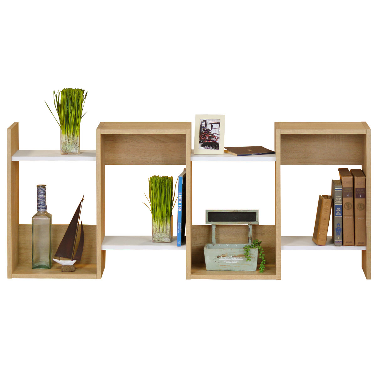 白井産業 オープンラック 幅59.6cm 4段 ジグザグラック コビナス