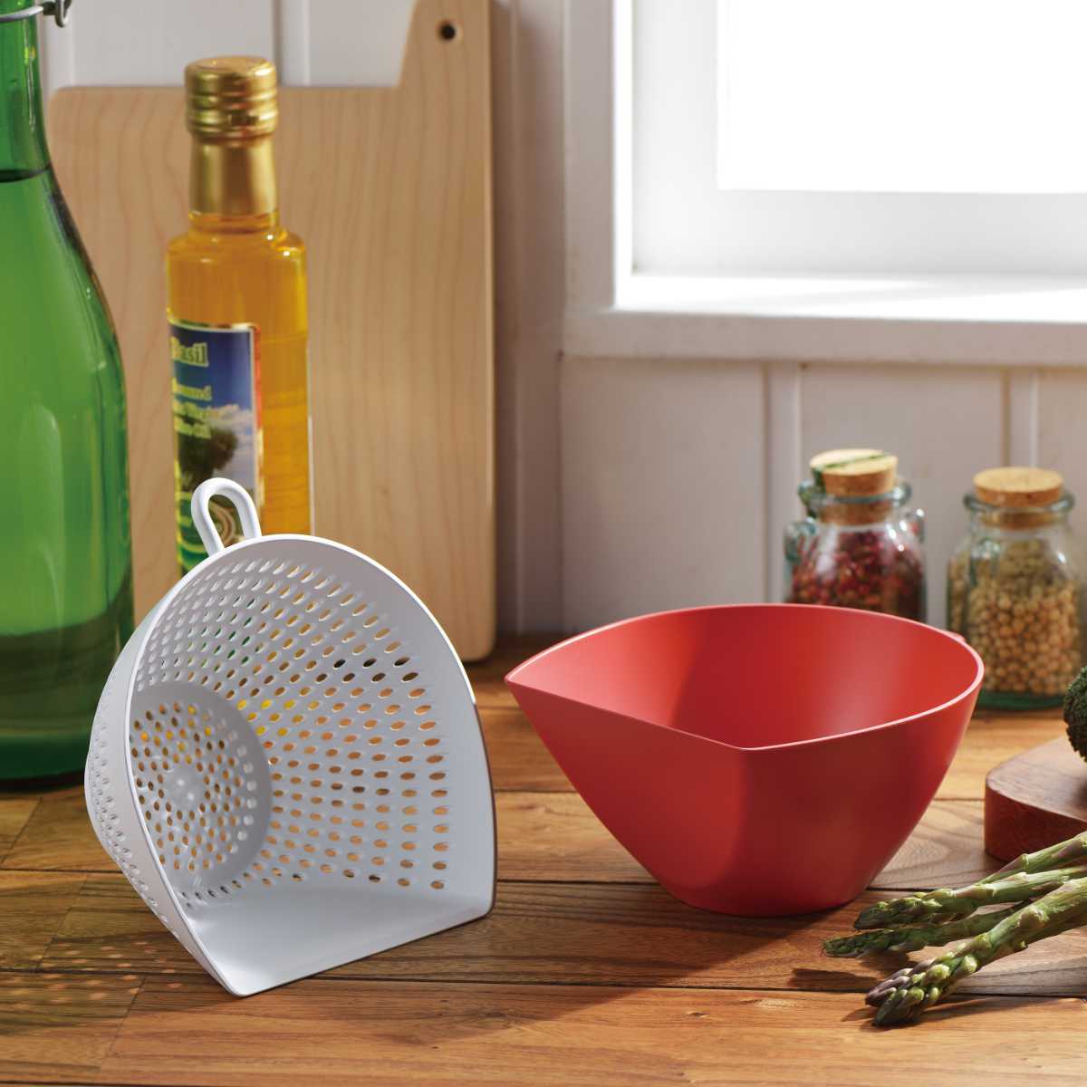 曙産業 ミニボウル2点セット ザル付き 電子レンジ対応 チリトリザル