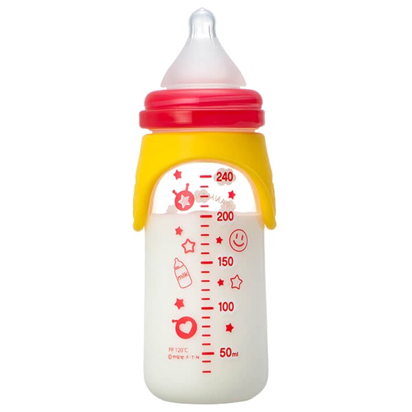 LEC（レック） 哺乳瓶 広口タイプ 240ml クロスカット プラスチック製
