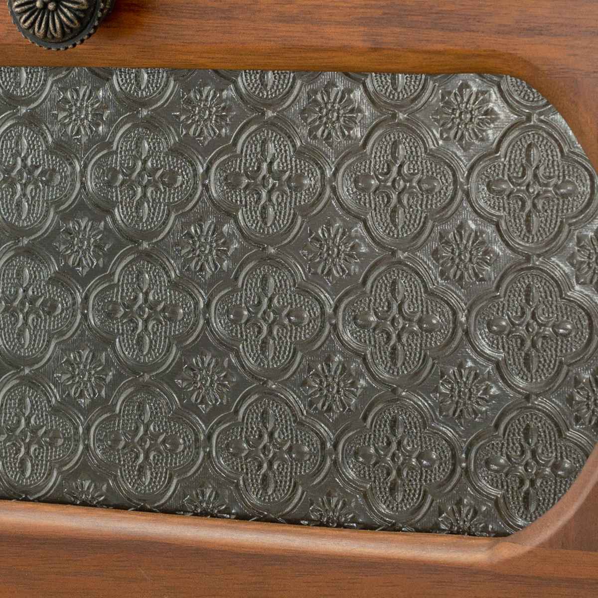 HAGiHARA（萩原） チェスト 3段 ガラス開き戸付 桐製 ビンテージ調 幅