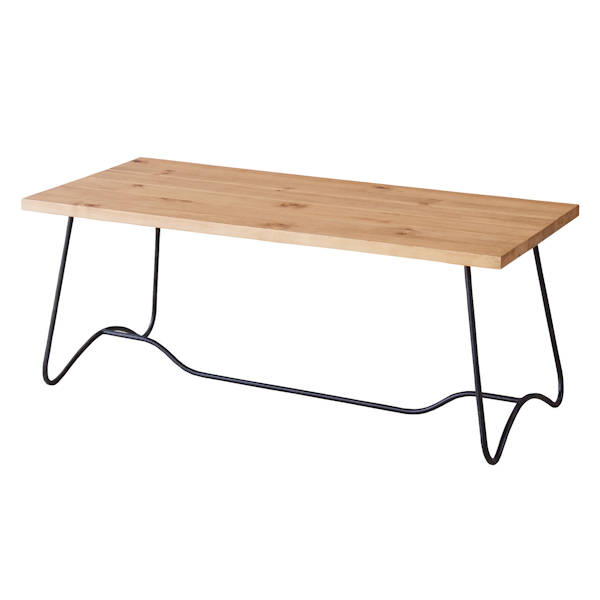 センターテーブル 幅100cm 木製 天然木 アイアン脚 ローテーブル 机