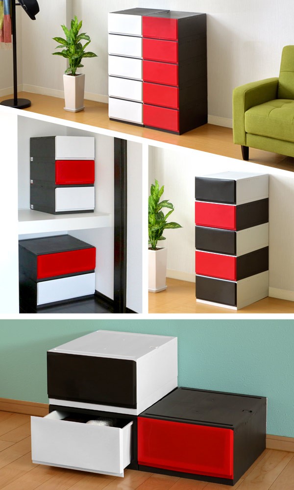 収納ケース プラスチック 引き出し 鏡面 彩 幅35×奥行44×高さ20cm