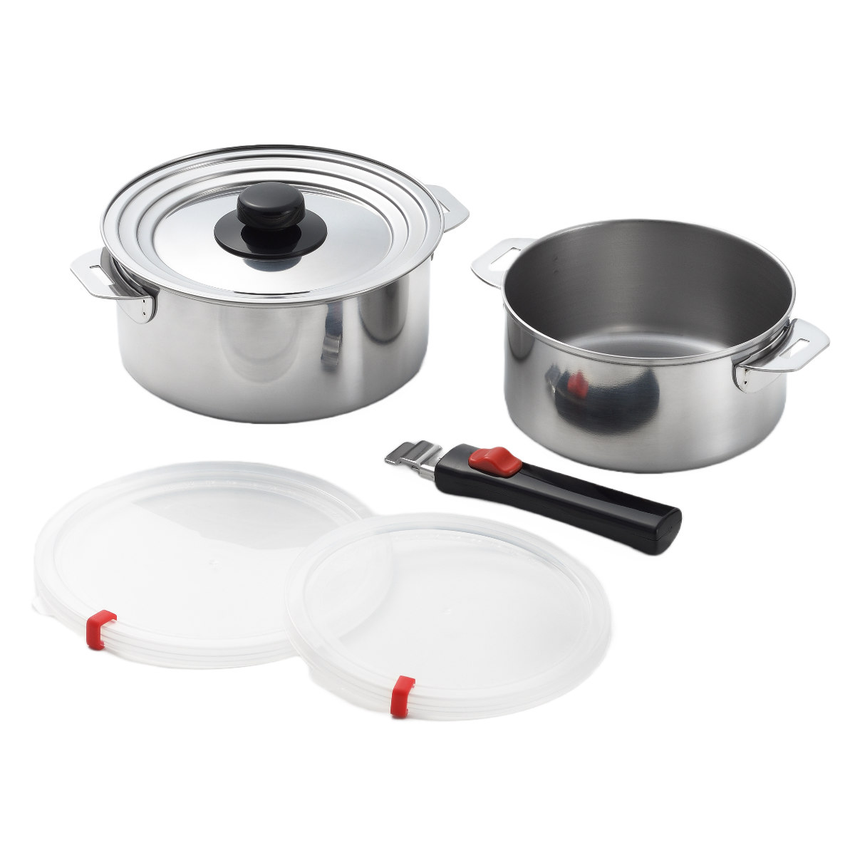 郷技 鍋6点セット 16cm 18cm IH対応 蓋付き 着脱式ハンドル付き 日本製