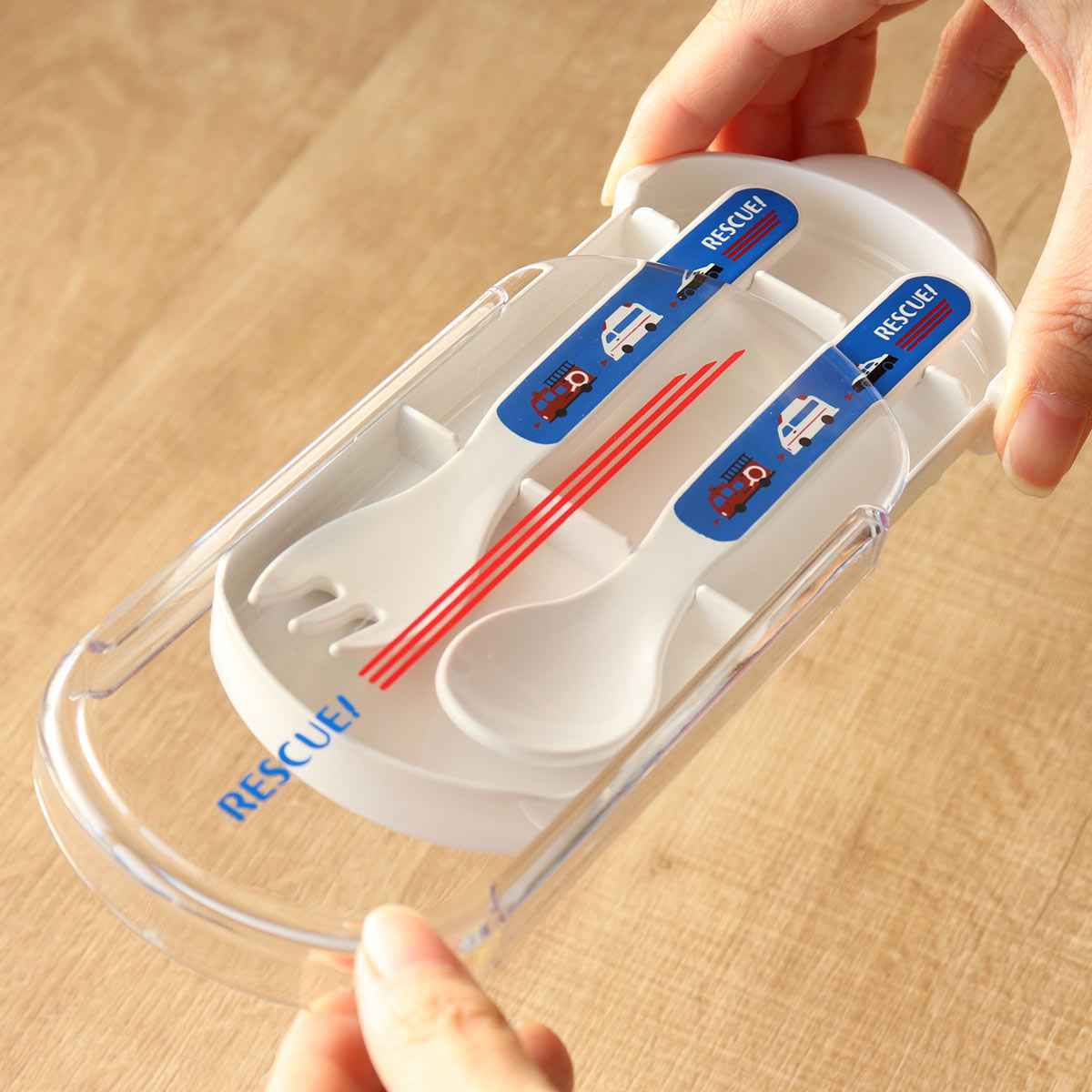 コンビセット 14cm スプーン フォーク はたらくくるま （ 食洗機対応