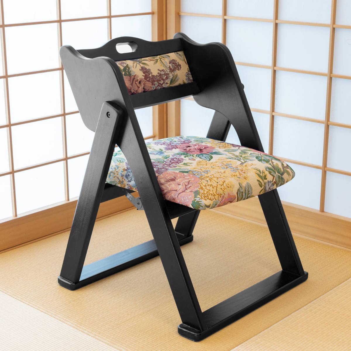 東谷 お座敷チェア 座面高36cm 座椅子 折りたたみ椅子 花柄 （ チェア