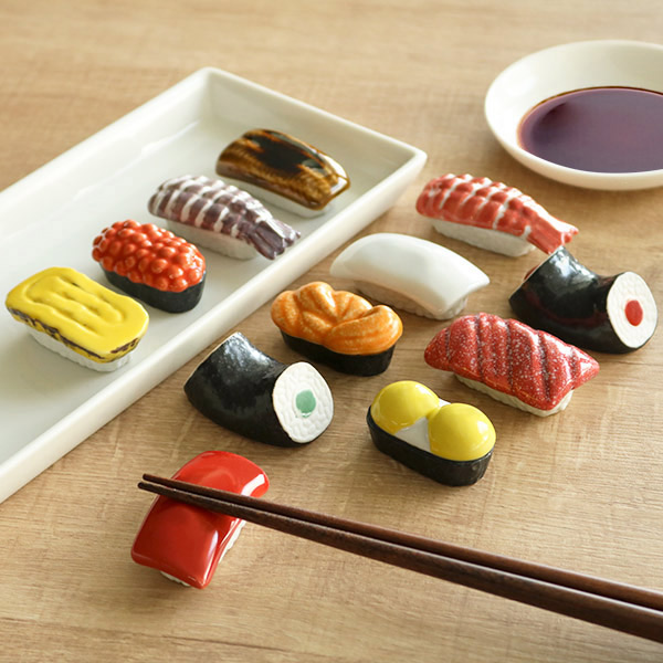 おすし 5セット 箸置き 寿司 おもしろ ネタ 磁器 正月 はしおき 食器 同種5個セット