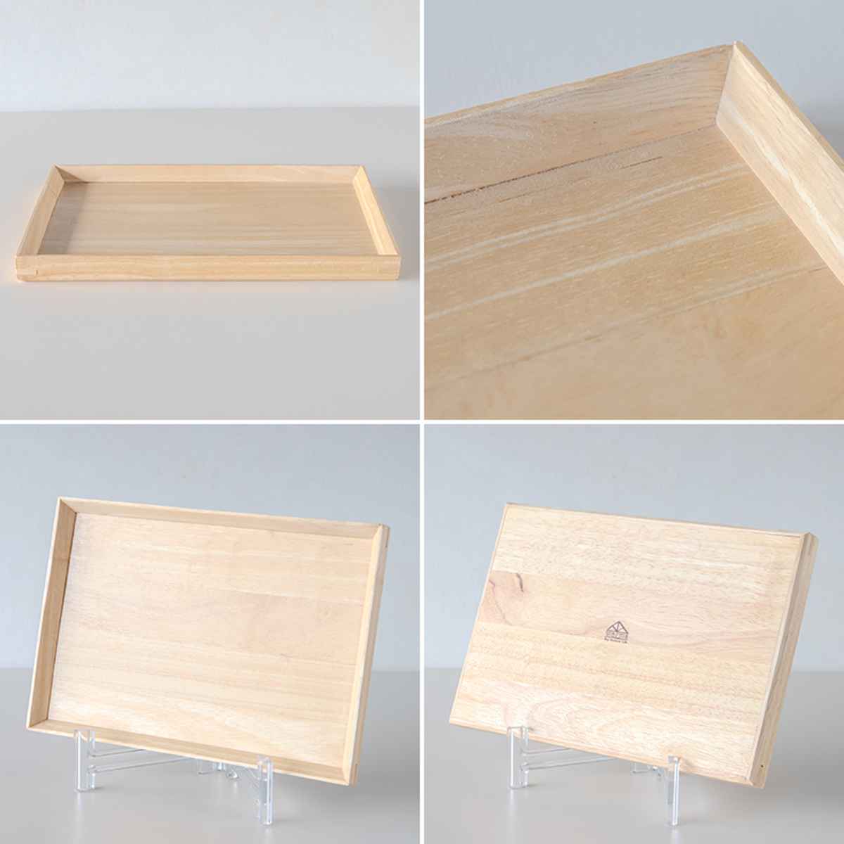 トレー 26×18cm warms 木製 ラバーウッド （ トレイ カフェトレー お盆