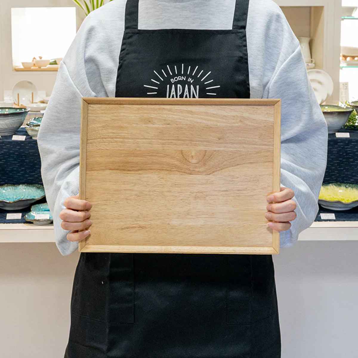 トレー 32×25cm warms 木製 ラバーウッド 2枚セット （ トレイ お盆
