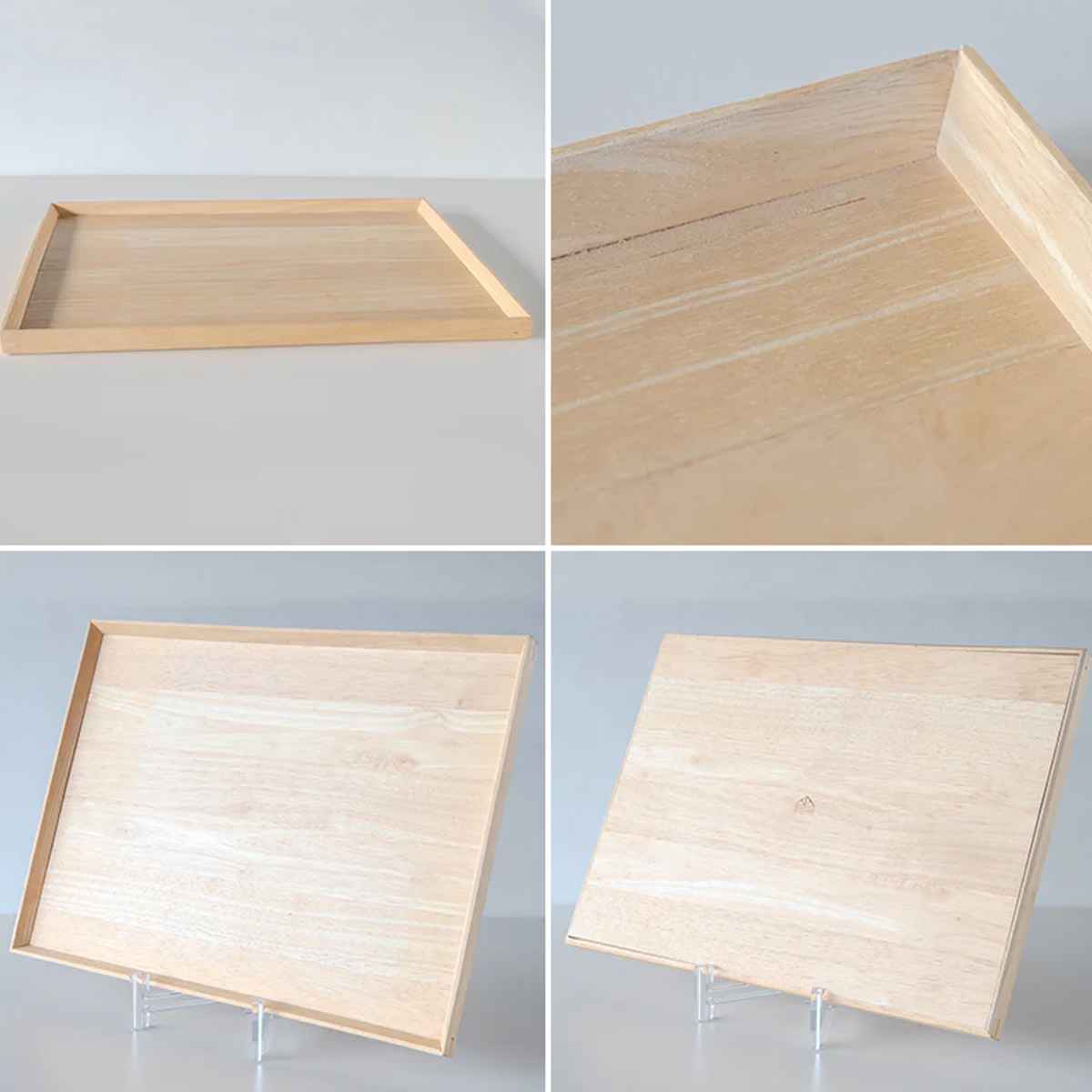 トレー 41×30cm warms 木製 ラバーウッド （ トレイ お盆 天然木