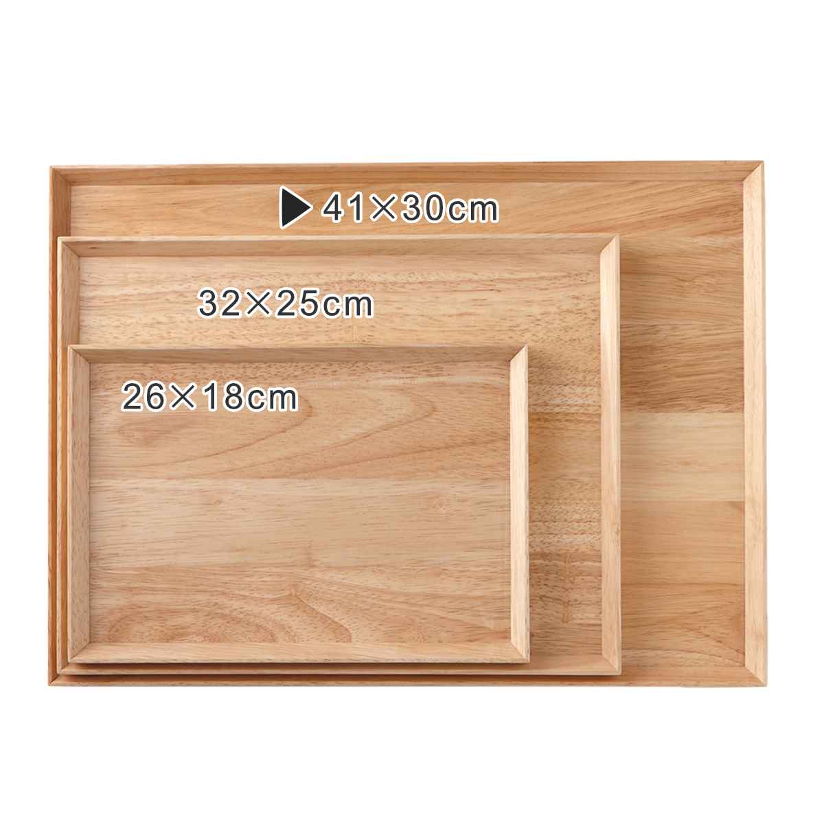 トレー 41×30cm warms 木製 ラバーウッド （ トレイ お盆 天然木