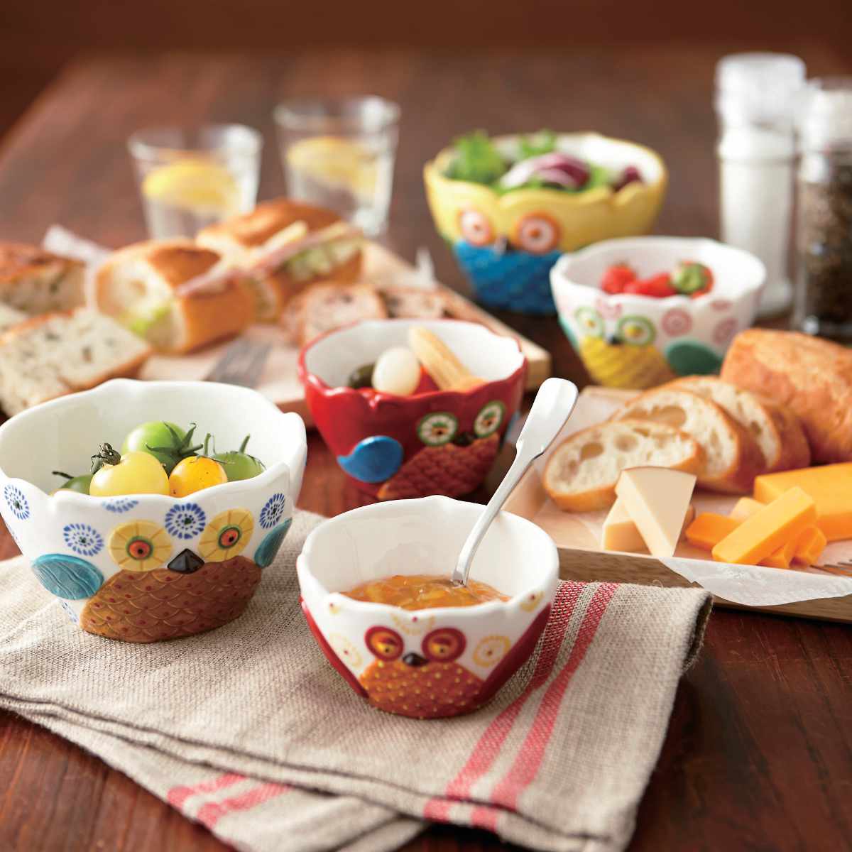 ボウル 4個入り 洋食器 Happy Owl ふくろう マーガレット （ 食器 陶器