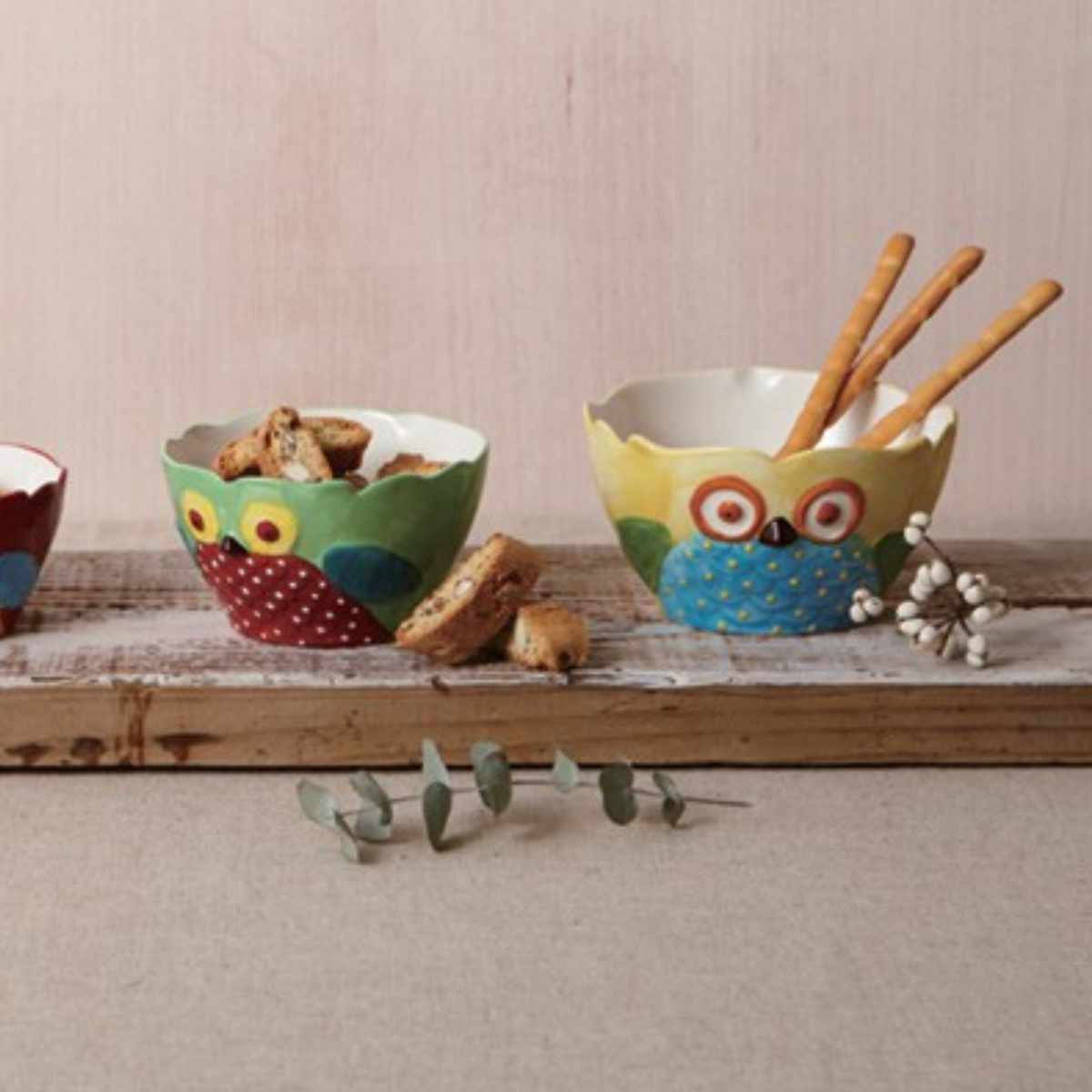 ボウル 4個入り 洋食器 Happy Owl ふくろう マーガレット （ 食器 陶器